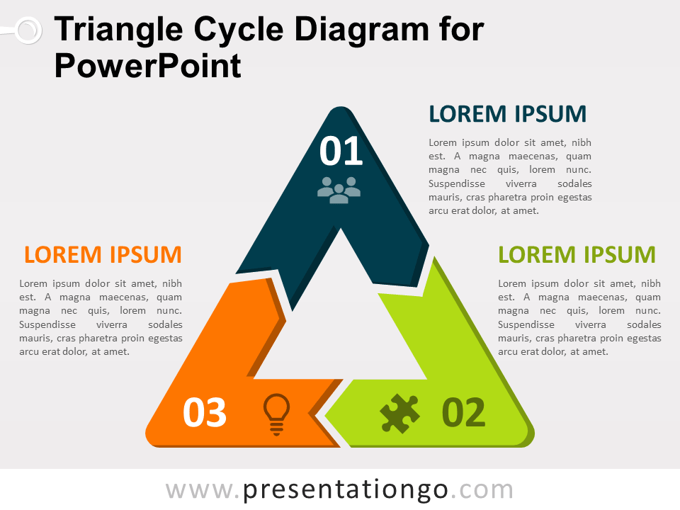 Free Triangle Cycle Diagram for PowerPoint