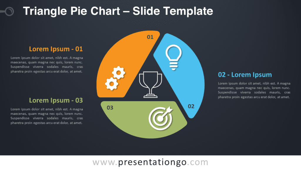 Free Triangle Pie Chart Diagram for PowerPoint and Google Slides