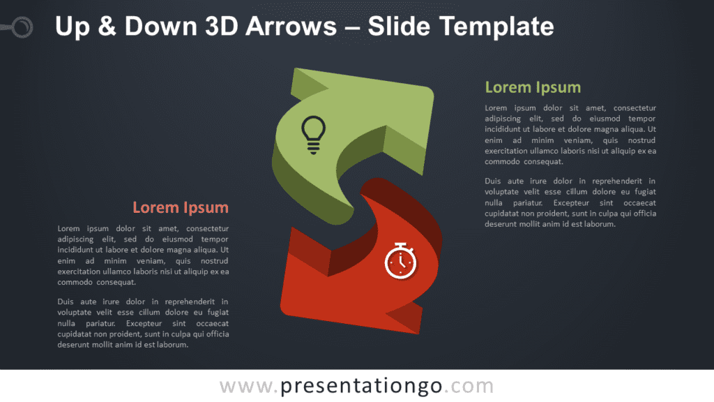 Free Up & Down 3D Arrows Infographic for PowerPoint and Google Slides