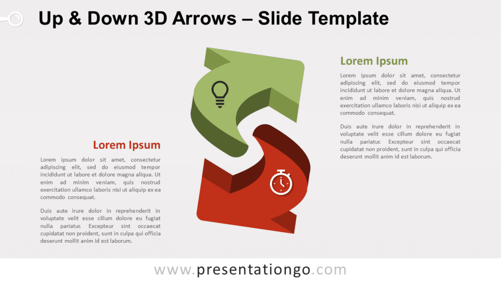 Free Up & Down 3D Arrows for PowerPoint and Google Slides