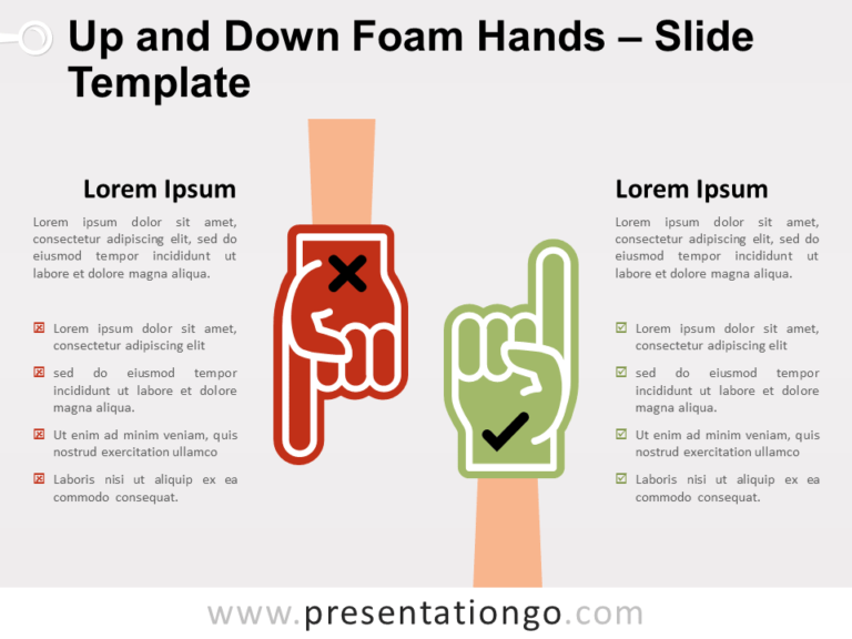 Free Up and Down Foam Hands for PowerPoint