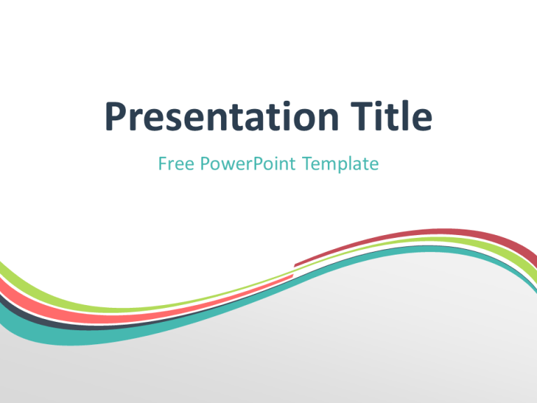 Free Verdigris Abstract Wave PowerPoint Template - Title Slide With Light Background