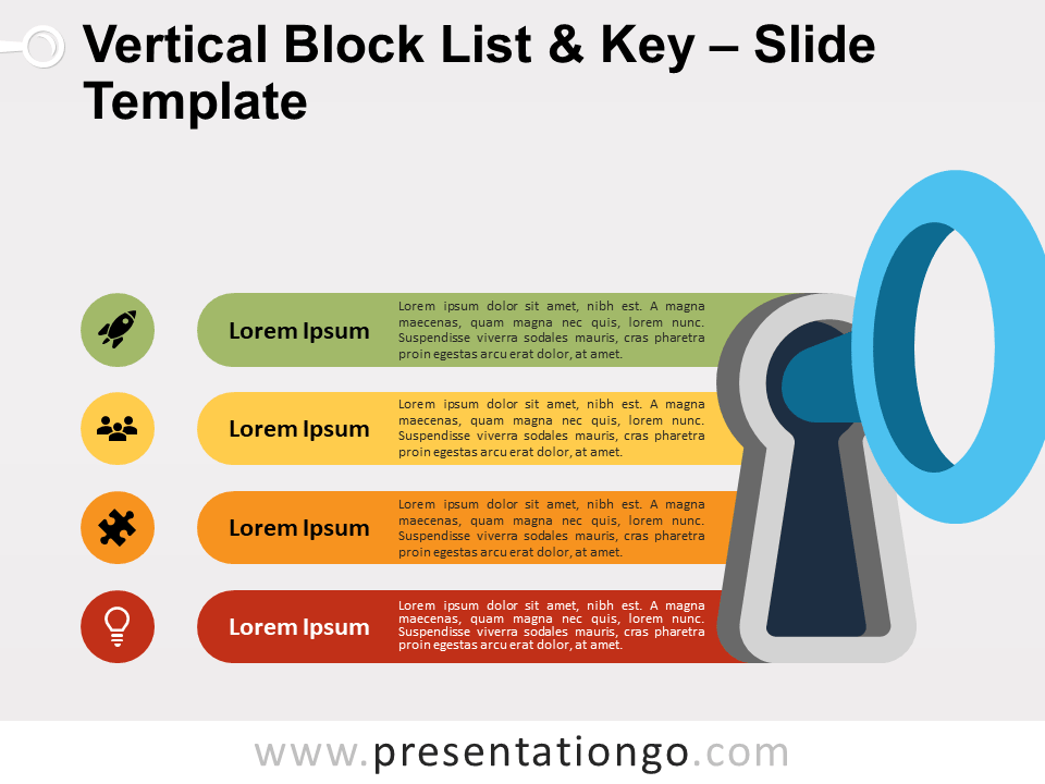 Free Vertical Block List and Key for PowerPoint