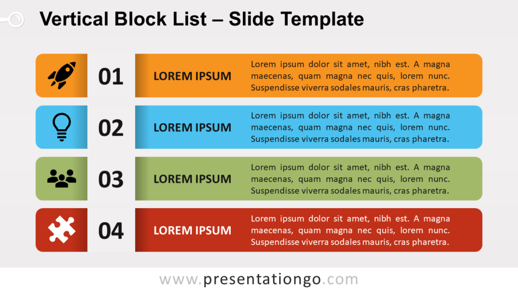 Free Vertical Block List for PowerPoint and Google Slides