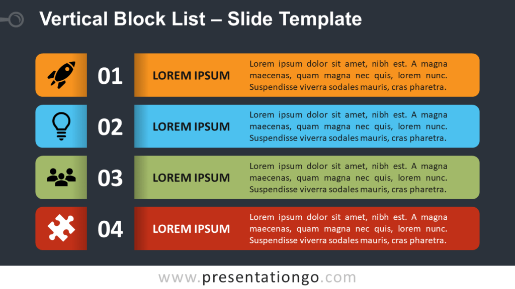 Vertical Block List - Free PowerPoint and Google Slides Template