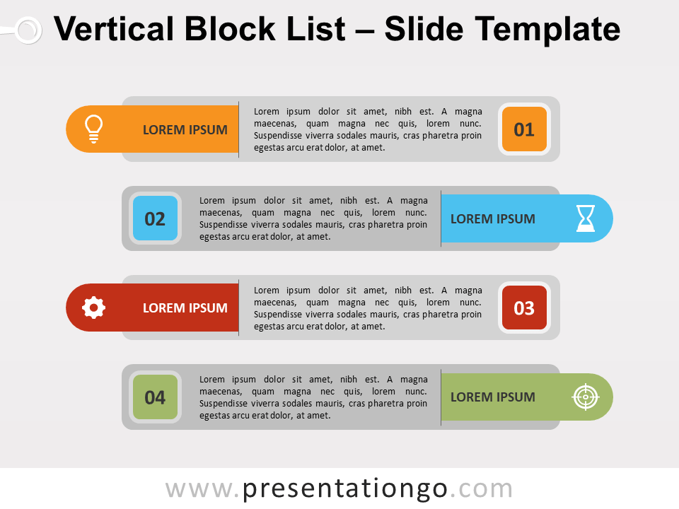 Free Vertical Block List for PowerPoint