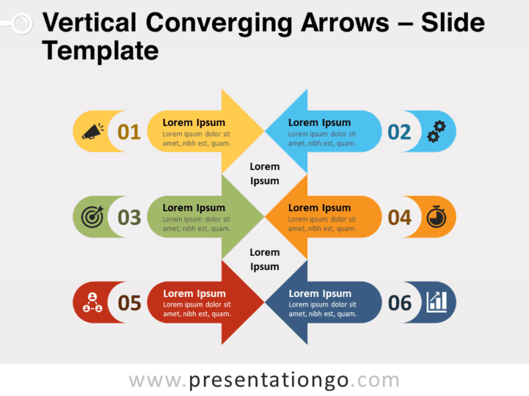 Free Vertical Converging Arrows for PowerPoint