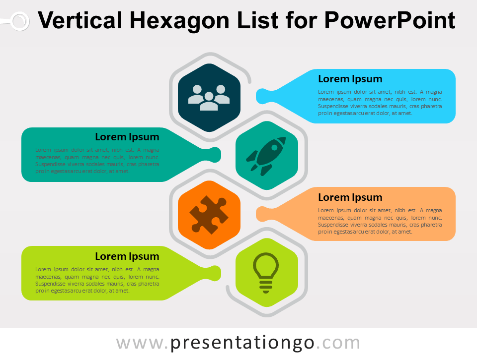 Free Vertical Hexagon List for PowerPoint