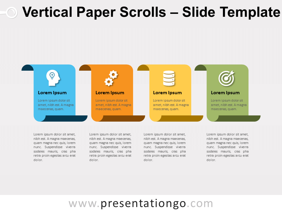 Free Vertical Paper Scrolls for PowerPoint