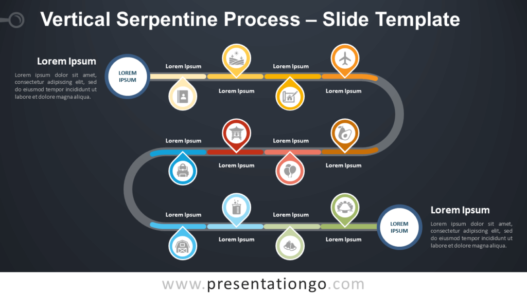 Free Vertical Serpentine Process Infographics for PowerPoint and Google Slides