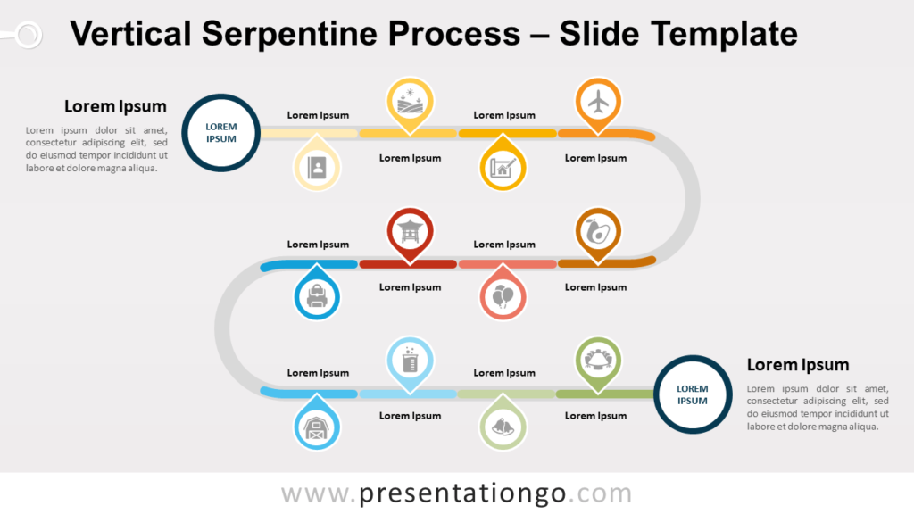 Free Vertical Serpentine Process for PowerPoint and Google Slides