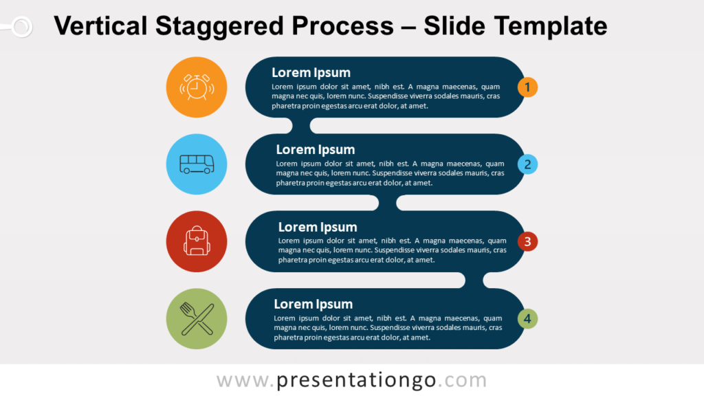 Free Vertical Staggered Process for PowerPoint and Google Slides