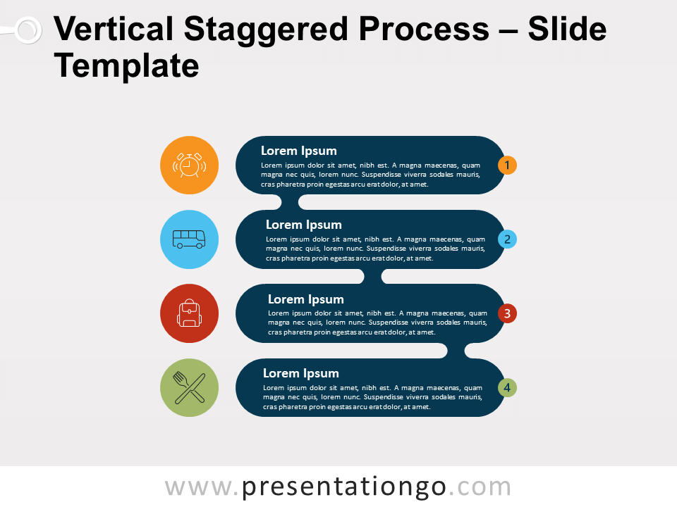 Free Vertical Staggered Process for PowerPoint