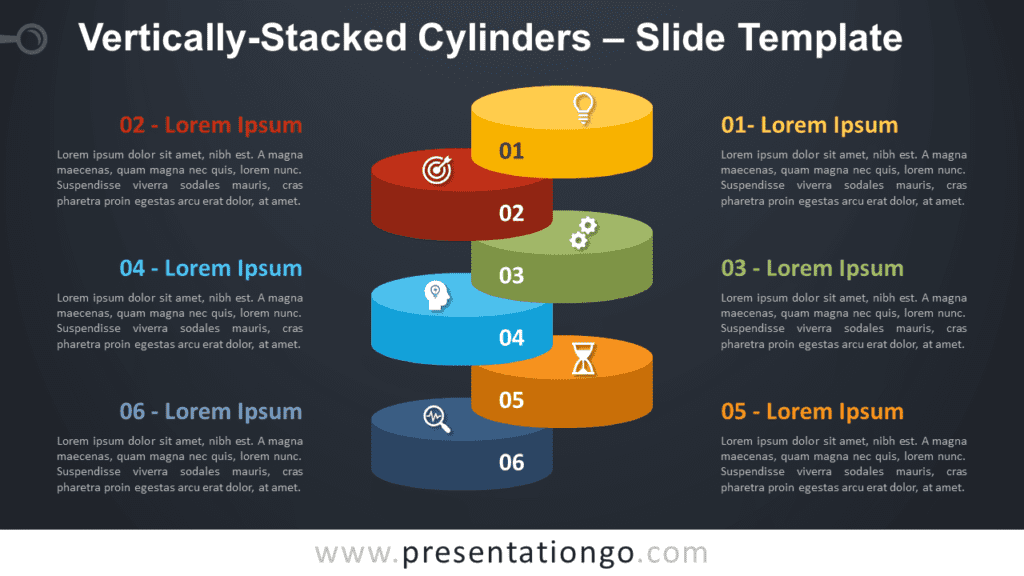 Free Vertically-Stacked Cylinders Graphics for PowerPoint and Google Slides