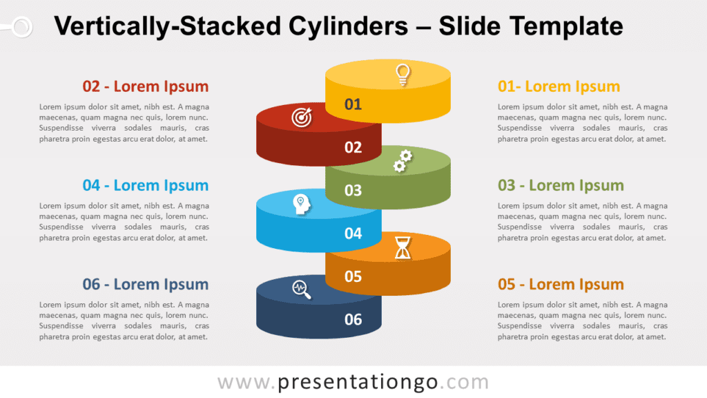 Free Vertically-Stacked Cylinders for PowerPoint and Google Slides