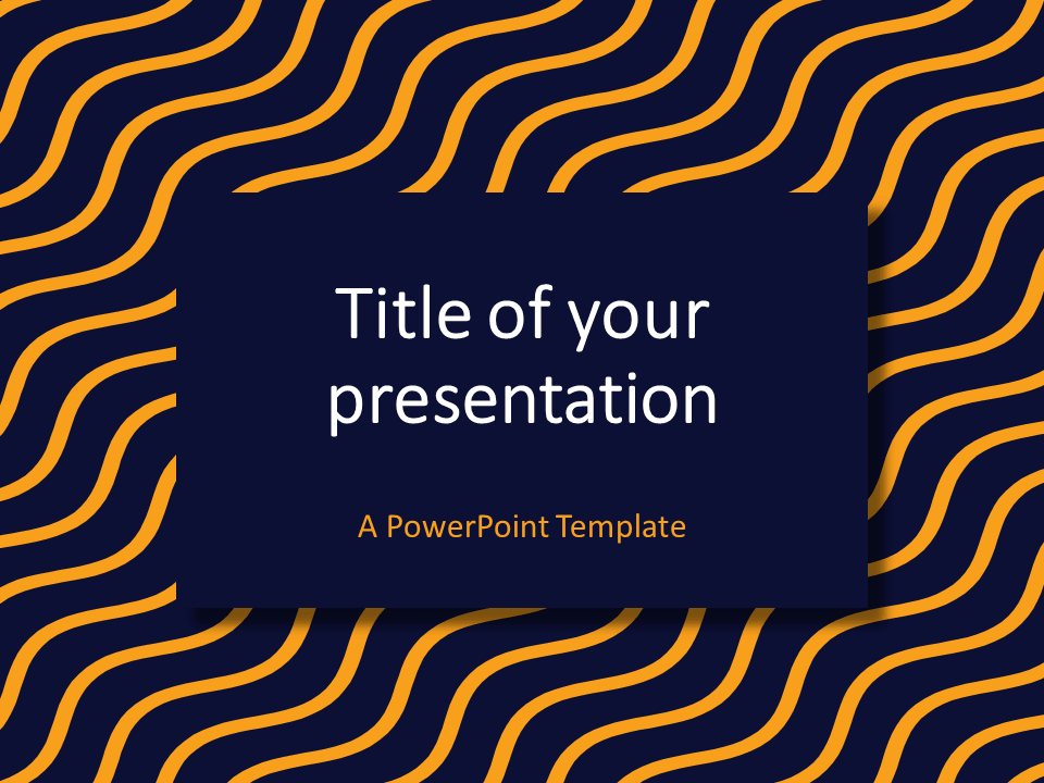 Yellow Blue Wavy Pattern PowerPoint Template